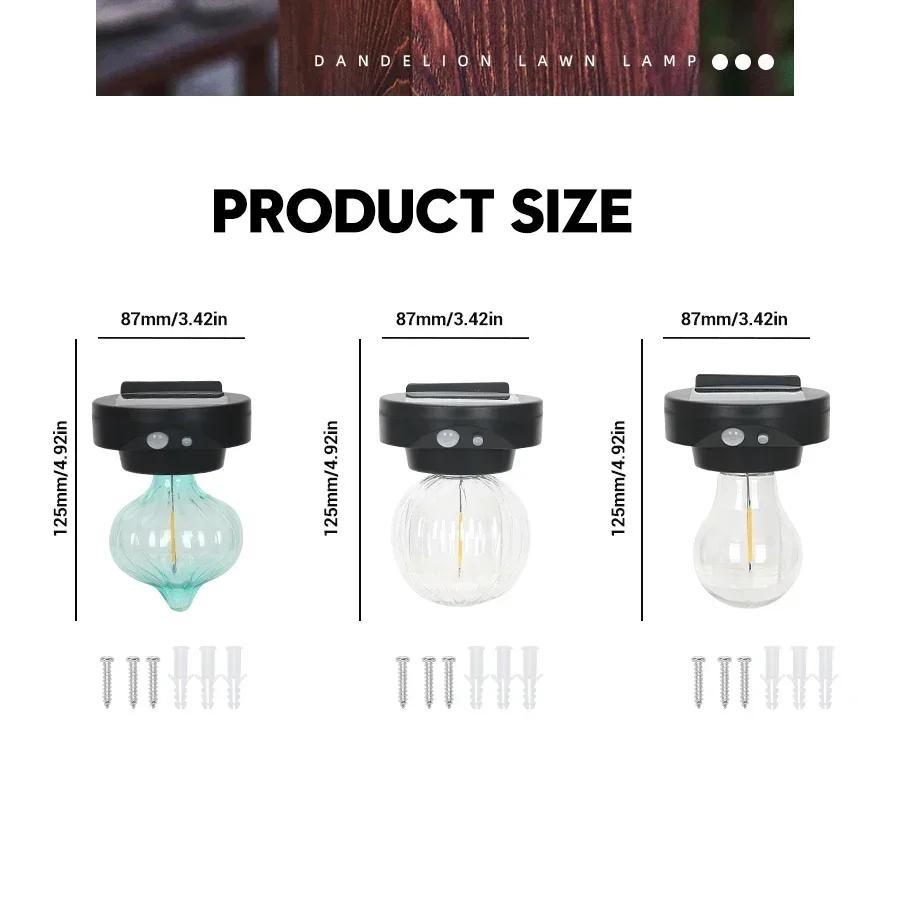 New Solar Tungsten Lamp Three Lighting Modes With Induction Outdoor Villa Garden Courtyard Waterproof Decoration Wall Lamp