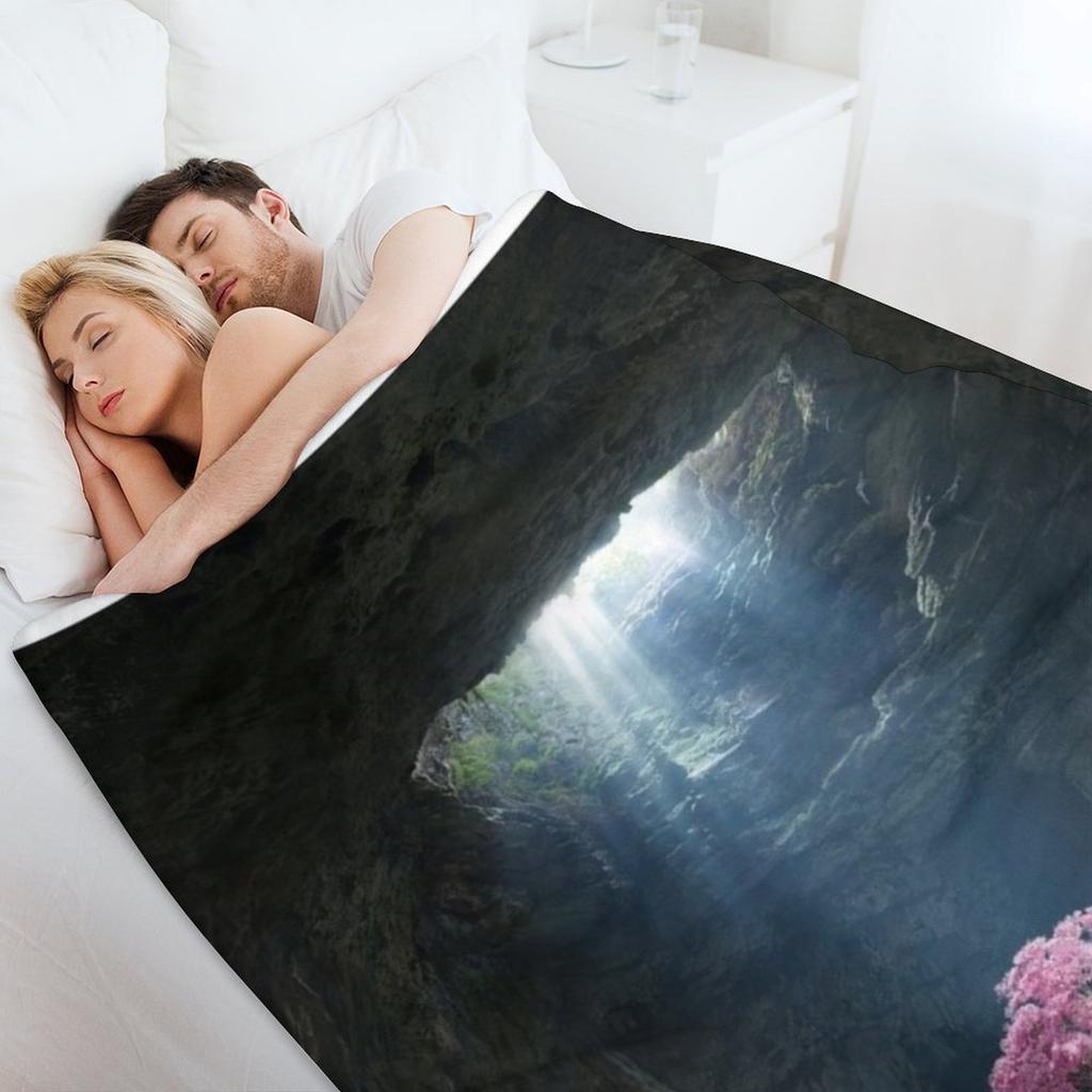 Pink Tree in the Cave Throw Blanket for sofa Thin For Baby funny gift Blankets