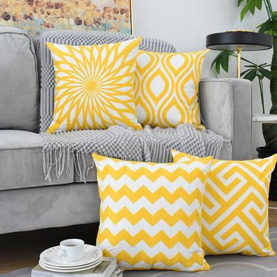 Home Towel Embroidery Ins Nordic Pillowcase 3D Three-dimensional Geometric Yellow Embroidered Bedside Pillowcase
