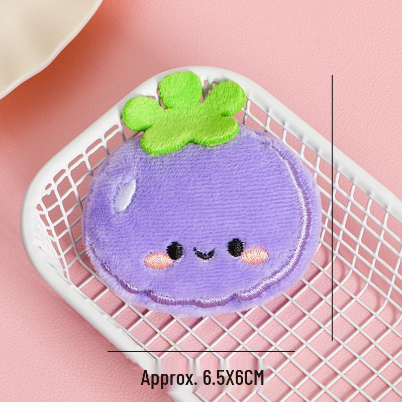 Cartoon Fruit Plush Brooch & Hair Clip: Strawberry, Pear, Watermelon
