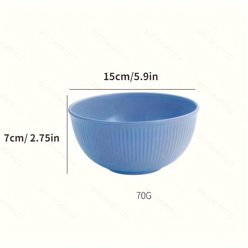 1pc Solid Color Vertical Grain Bowl Household Rice Bowl Salad Bowl Japanese Lamian Noodles Bowl Instant Noodles Bowl