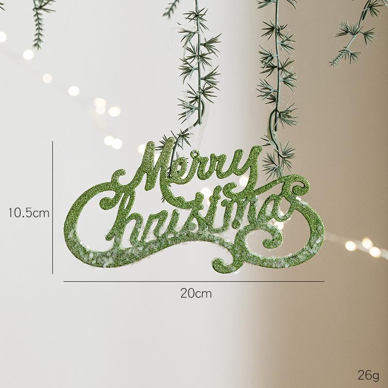 Christmas Merry Hanging Decoration Plastic Red Gold Glitter Hanging Sign Christmas Doorway Garden Store Hanging Text Ornaments