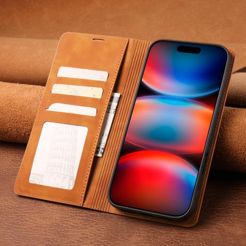 Custodia a libro magnetica in pelle per iPhone 17 Air 16 15 14 Pro Max 16E 13 12 11 Pro XS Max X XR 8 7 Plus Portafoglio Slot per Carte Copri Telefono