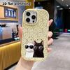 Phone Case: 2D Flat Design Suitable for iPhone 18 17 16 15 14 13 Pro Protective Case, Couple Style, Black and White Cool Cat, Christmas and Halloween 