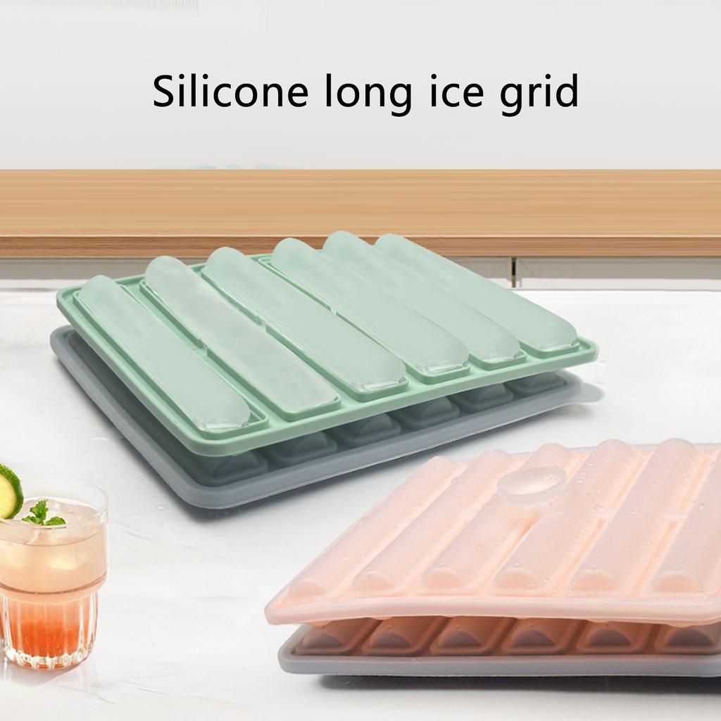 2Pcs Food Grade Silicone Ice Cube Tray Long Cylinder Ice Cube Mold Reusable Ice Maker for Soup Freezer Wine Juice