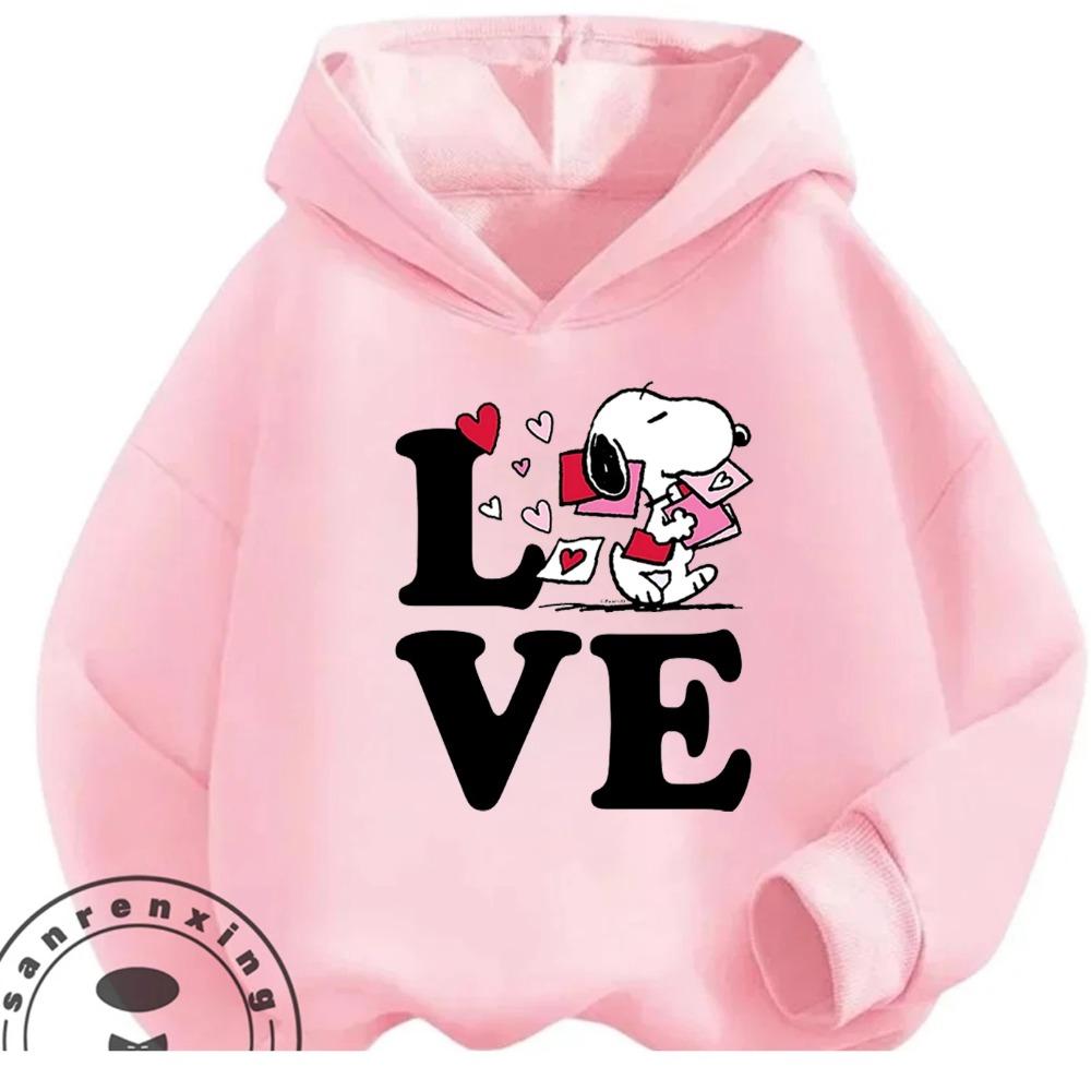 Fashion Kawaii Kids Hoodie Cute Cartoon Graphic Autumn Winter Casual Sweatshirt Snoopy