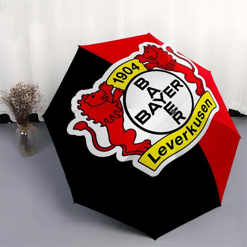 Bayer Leverkusen, Football Club Automatic Opening and Closing, 8 Rib Structure Portable Umbrella, Suitable for Men and Women In All Seasons
