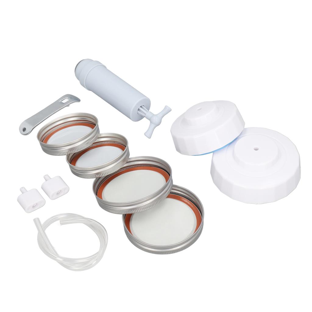 Mason Jar Vacuum Sealer Kit Jar Vacuum Sealing Accessory with Hose Lid Manual Portable Vacuum Pump