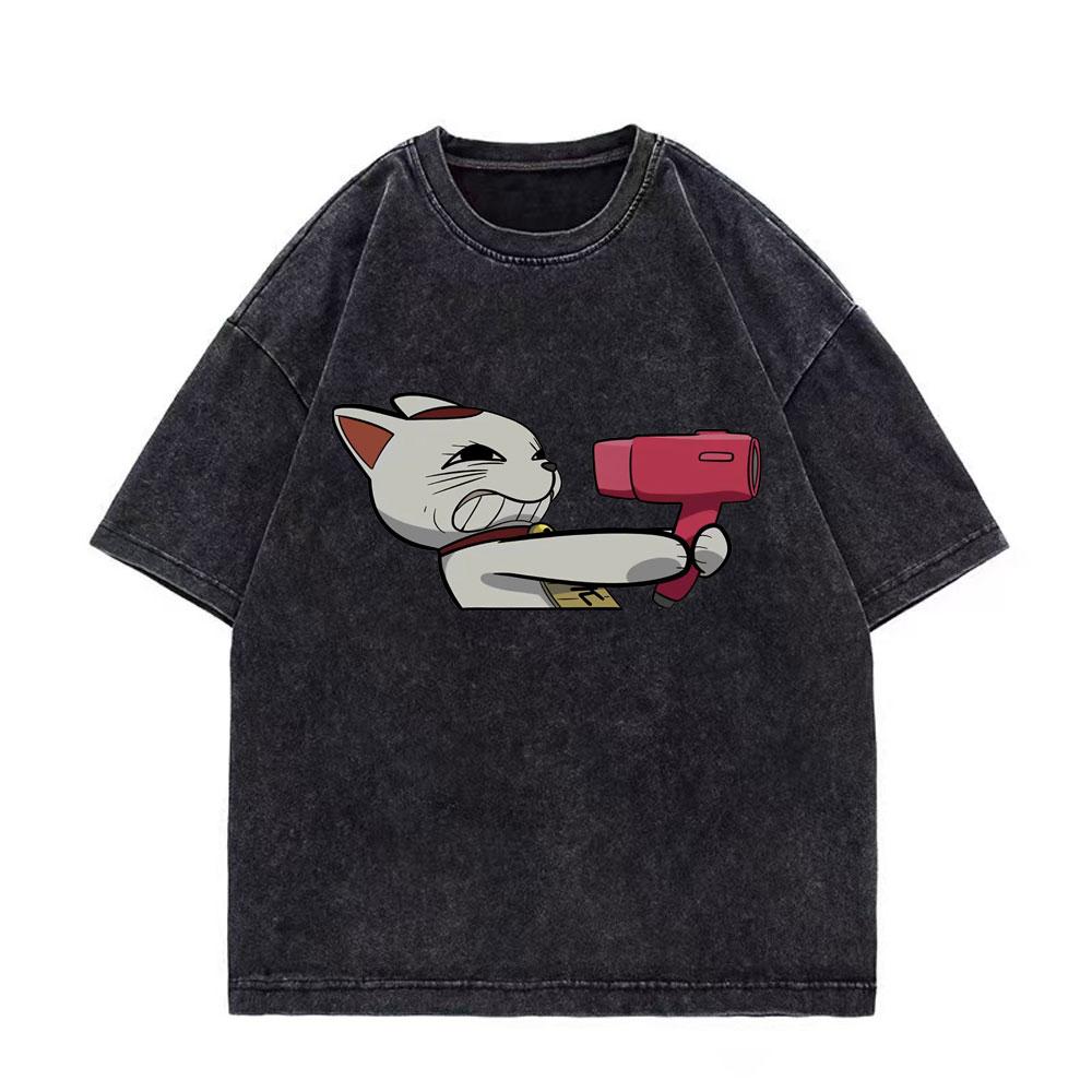 Dandadan Turbo Granny Anime Graphic T Shirts High Street Fashion Trend Vintage Washed Tshirt Men Women Casual Cotton Tshirts