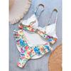 Blumenprint Brasilianischer Bügel-Bikini Damen Badeanzug Damen Bademode Zweiteiliges Bikini-Set Badesachen Badeanzug Schwimm