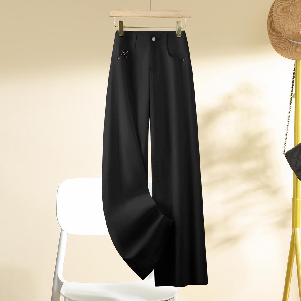 Women's White Wide-Leg Jeans: New Spring 2025 Slimming Pear-Shaped Loose Straight-Leg Trousers