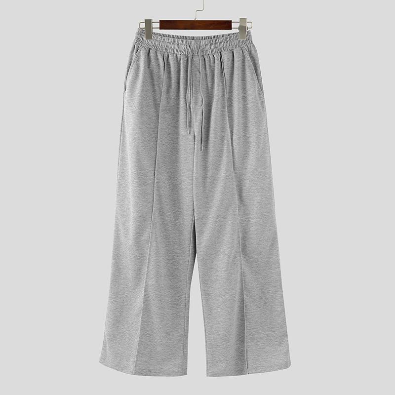 

INCERUN Мужские брюки на кулиске, с эластичной талией, однотонные, спортивные, повседневные, свободные, длинные M