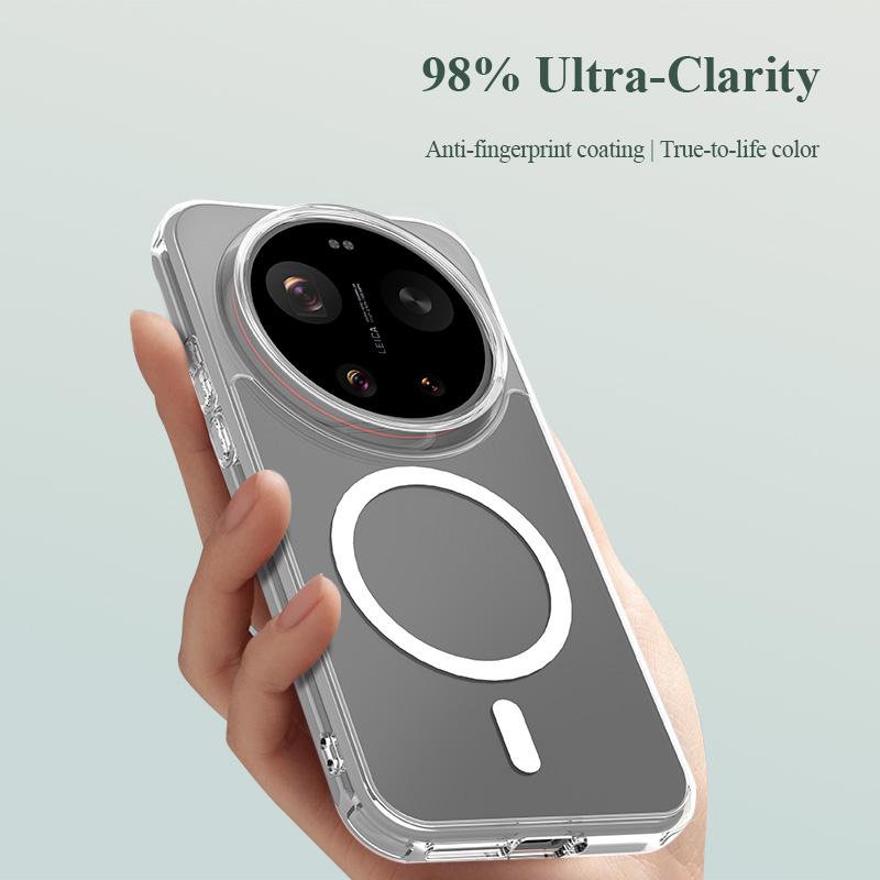 LeReach For Xiaomi 17 Ultra 5G Toc Crystal Clear Case Magnetic Soft TPU+ Acrylic Back Panel Ultra-thin 360 Back Cover Protection