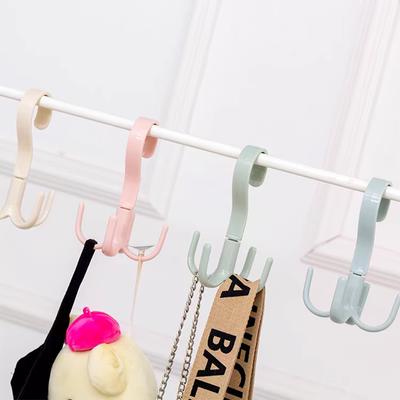 3 STÜCKE Kreative multifunktionale drehbare Haken mit vier Krallen zum Aufhängen von Mänteln, Taschen, Schals, Kleiderbügeln für die Garderobe und zur Türaufhängung