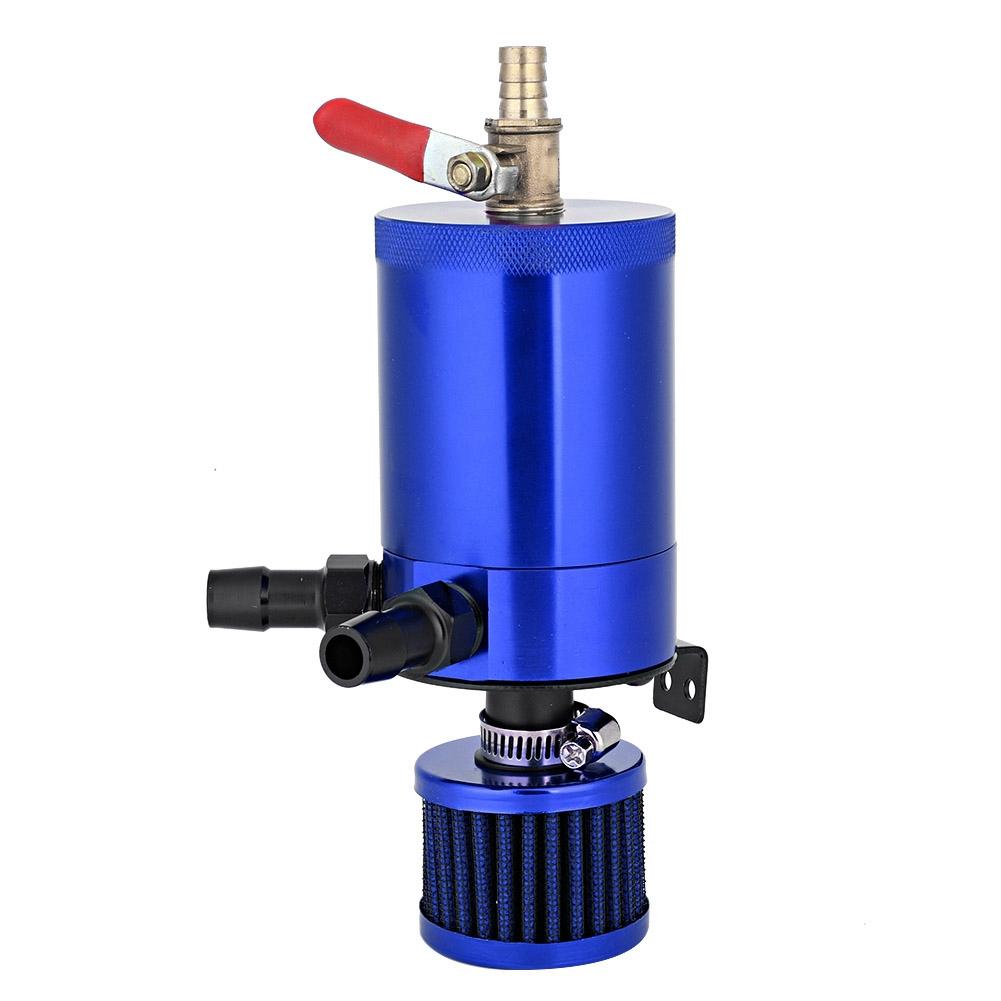 Universal Aluminum Alloy Oil Tank Reservoir Catch Can with 2 Port Accessory Kit