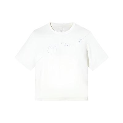 Comprehensive Training Series Letter Round Neck Breathable Versatile Loose Short Sleeve T-Shirt Women T-Shirts Paper-White 162527120-1