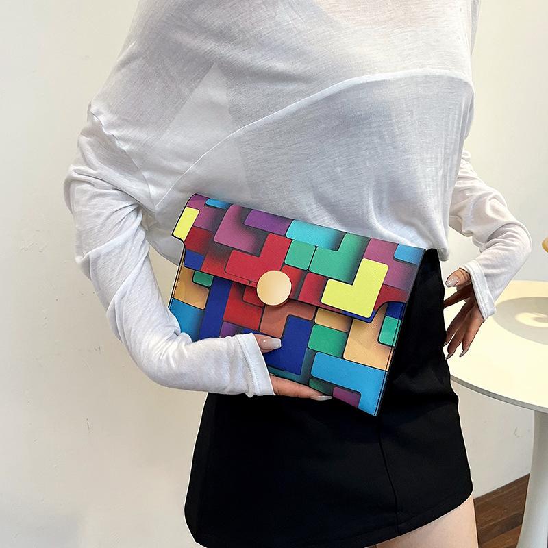 Mode kleine Tasche mit Farbkontrast, Damen-Wechselgeldtasche, Herbst 2025, neue Clutch, Freizeittasche, Umschlagtasche