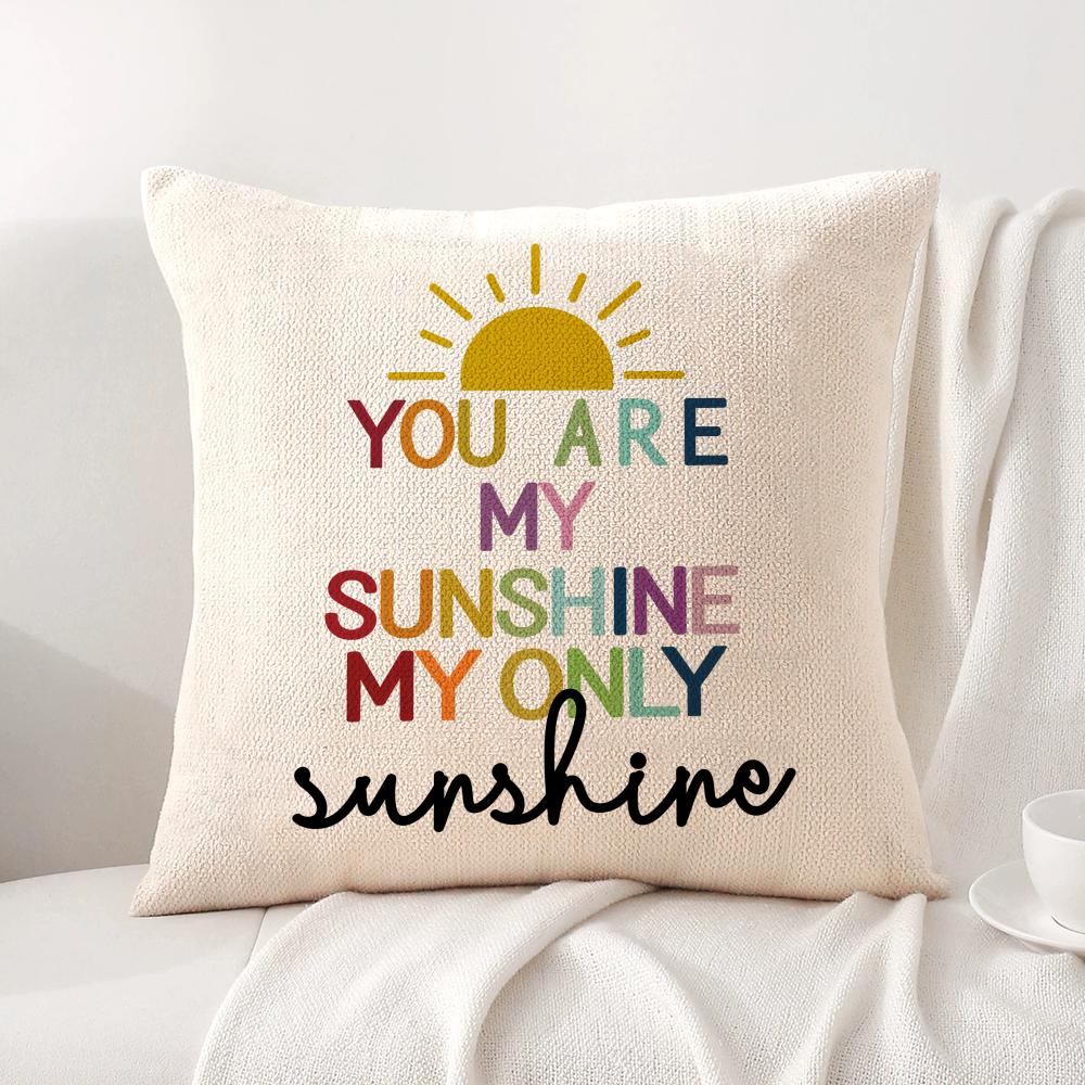 English Education Cushion Cover Natural Linen Organic Fabric DoubleSided Printing Sofa Home Decor Breathable Bed Pillow