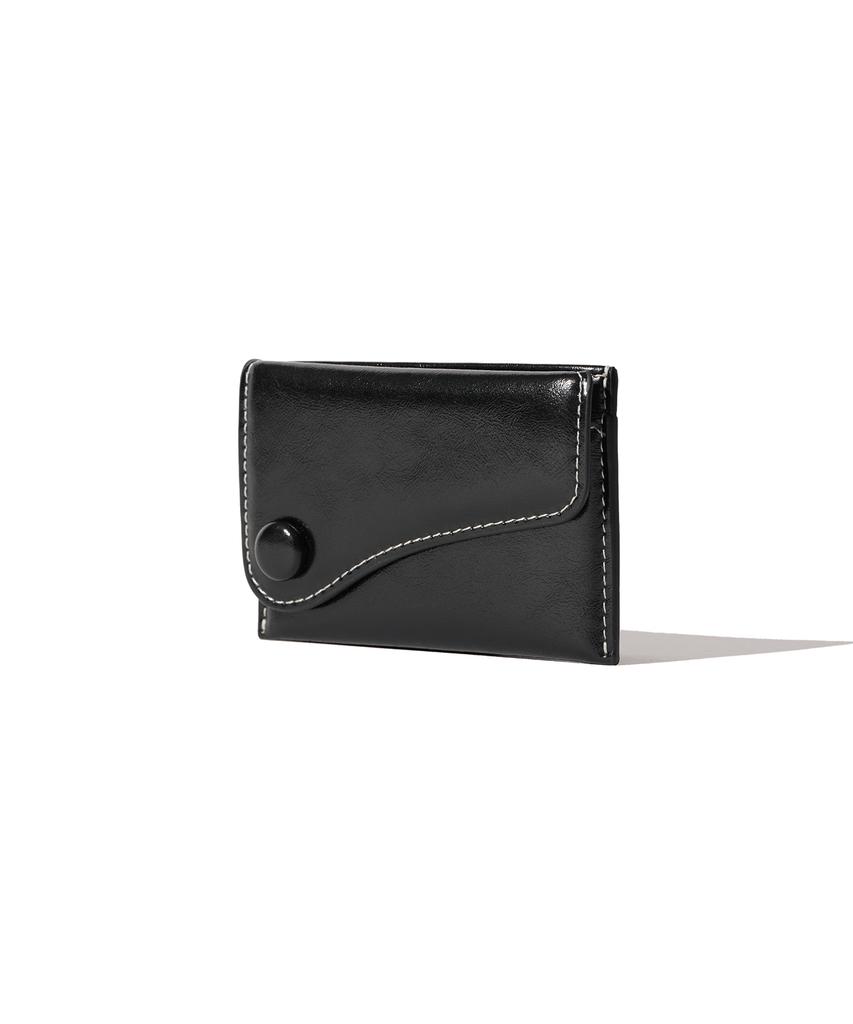 Lemasque Dot Saddle Slim Mini Transit Card Holder Black