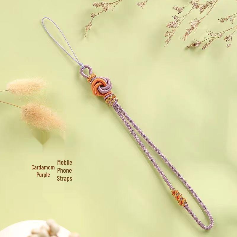 

2025 Peach Blossom Handmade Mandala Knot Phone Lanyard and Bag Charm