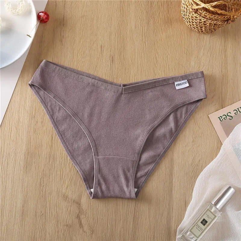 Allofme Damen-Höschen aus reiner Baumwolle mit V-Taille, Slips für Mädchen, niedrige Taille, weiche Unterwäsche, atmungsaktiv, einfarbig