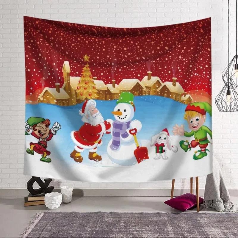Christmas Snowman Christmas Tree Tapestry Living Room Sofa Home Decor Christmas Gift