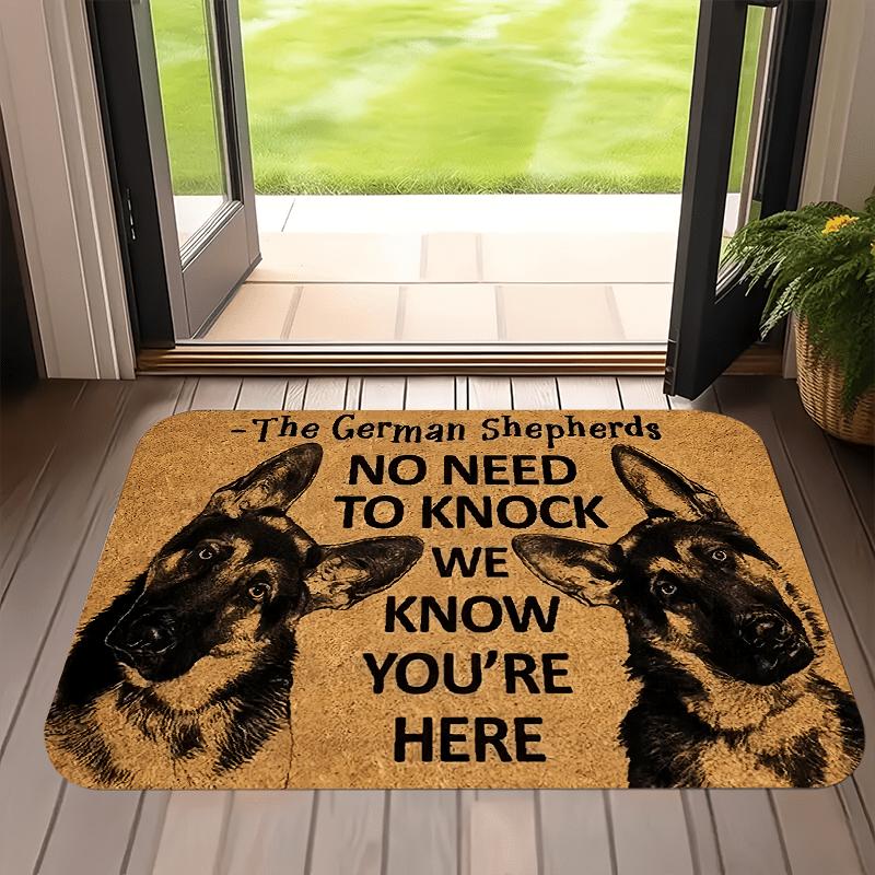 

Dog Slogan Welcome Doormat, Indoor Outdoor Flannel Non-Slip Mat for Kitchen Laundry Bathroom Home Decor 40x60cm
