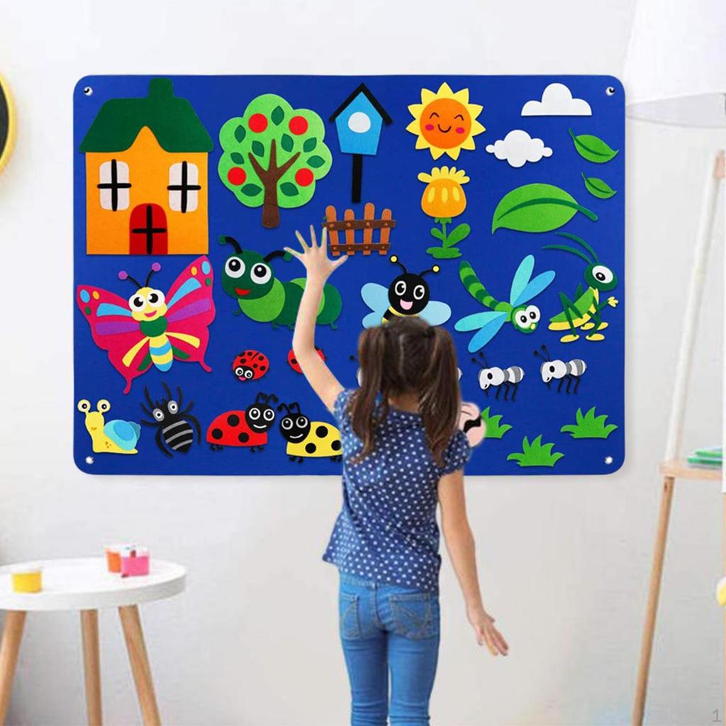 Felt Boards Wall Hanging Cartoon Pattern Story DIY Board Toy