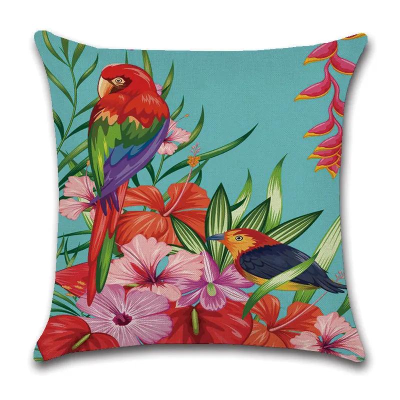Rose Flower Butterfly Printing Cotton Linen Pillowcase Modern Living Room Decorative Sofa Cushion Cover Home Pillow Cover