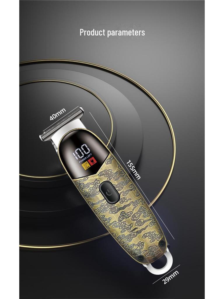Men's Mini Electric Hair Clipper with Digital Display for Salon-Quality Shaving and Trimming