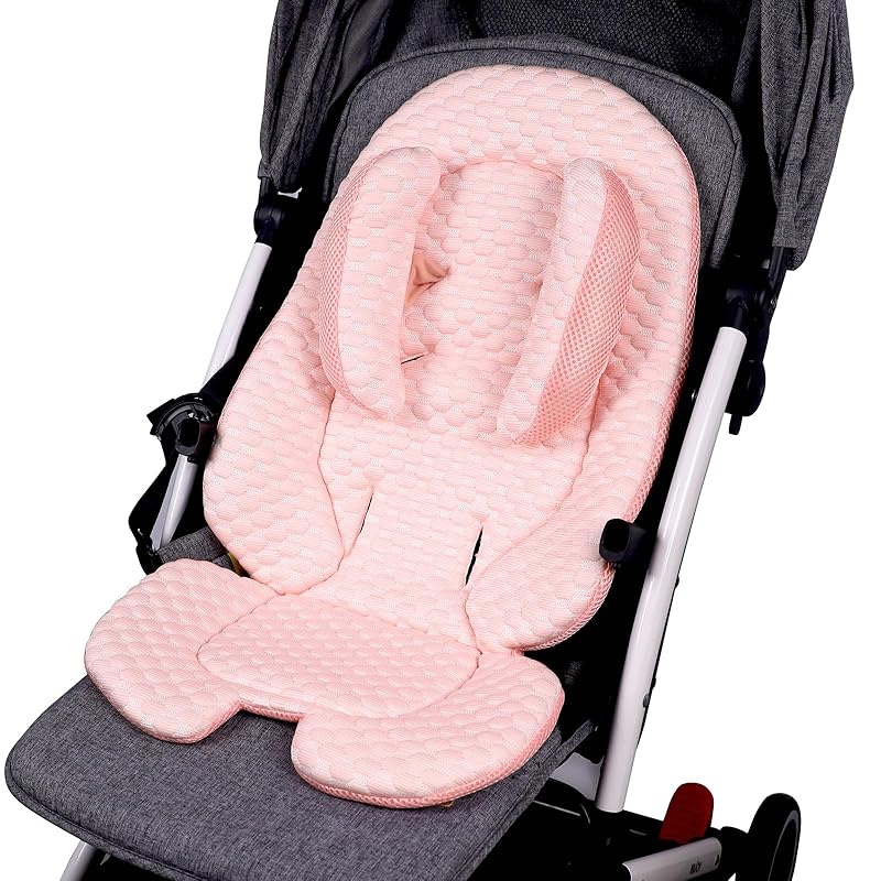 KAKIBLIN Infant Car Seat Insert for Baby To Newborn,Baby Head Support with Baby Head Pillow Breathable Fabric Baby Car Seat Head Support, Baby Car