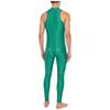 Combinaison de bain brillante pour homme Fermeture éclair avant Sans manches Body Leggings Coutures plates Combinaison