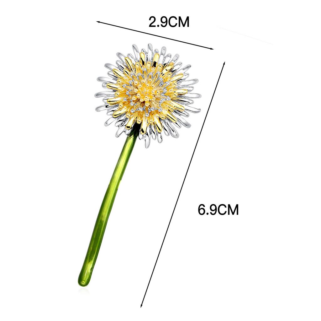 Dandelion Flower Brooches Vintage Elegant Brooches Wedding Clothing Accessories for Women Girls Ladies