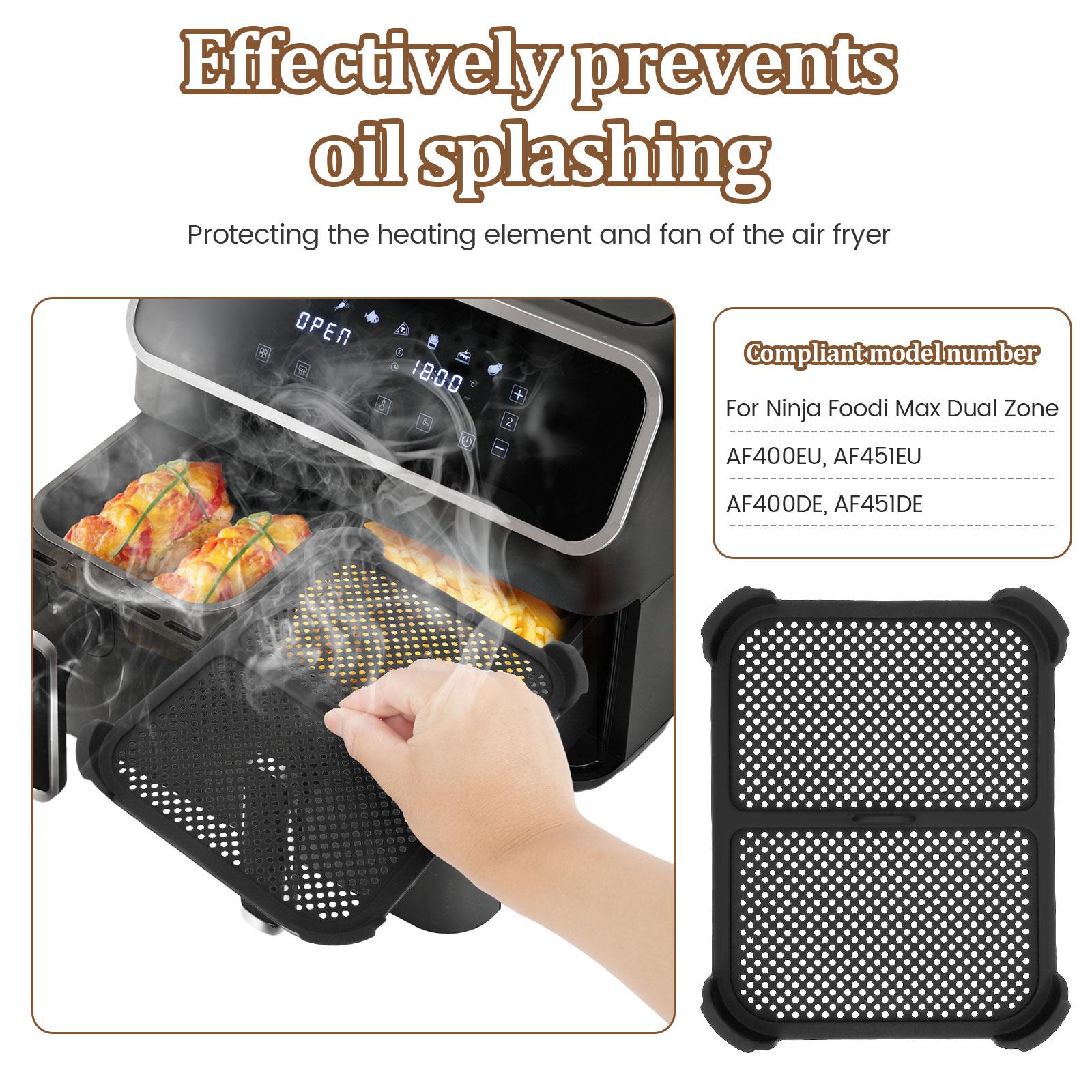 2 Pezzi Protezione Anti-schizzi per Friggitrice ad Aria Resistente al Calore Airfryer Splash Pad per Ninja Foodi Max Doppia Zona AF400EU AF451EU AF400