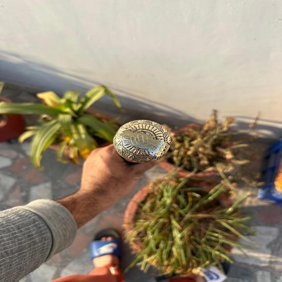 93.98 cm Victorian Royal Brass Walking Cane, Fully Handmade Leather Stitched Walking Stick, Gift for Him, Christmas Gift