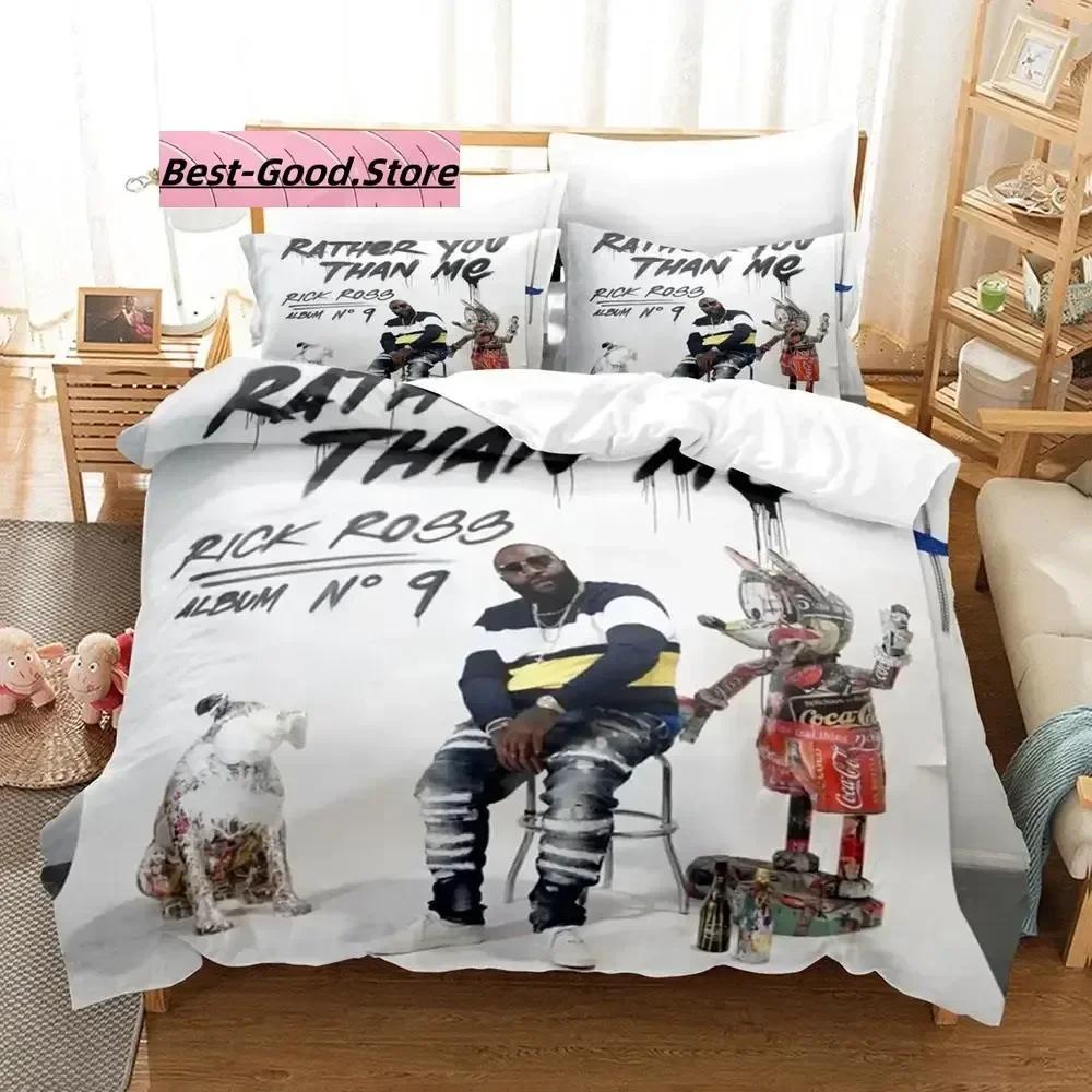Top RICK ROSS Bedding Set Single Twin Printed Bed Set With Pillowcase Bed Duvet Cover Soft Single Double Queen Super King Size