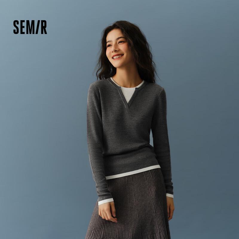 Semir Women's Faux Two-Piece Wool-Blend Knitted Sweater