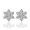 Korean Style 925 Sterling Silver Snowflake Zircon Earrings for Women - Christmas Jewelry