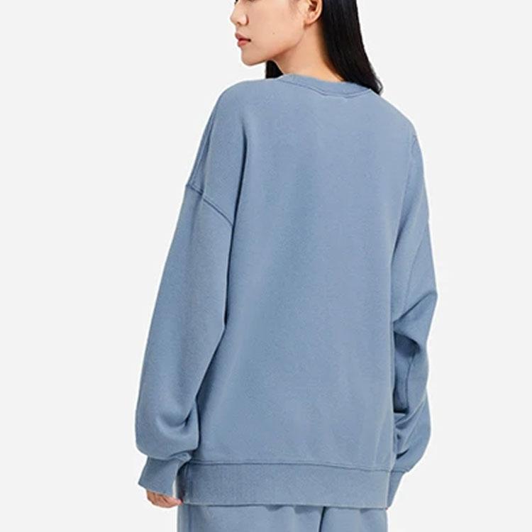 Li-Ning Vital Essential Embroidered Loose Crew Neck Sweatshirt Unisex Tops Bright-Blue AWDSC99-4