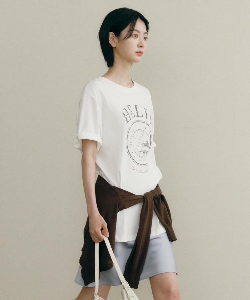 OSTKAKA Hirik Pigment Loose Fit T-Shirt Ivory