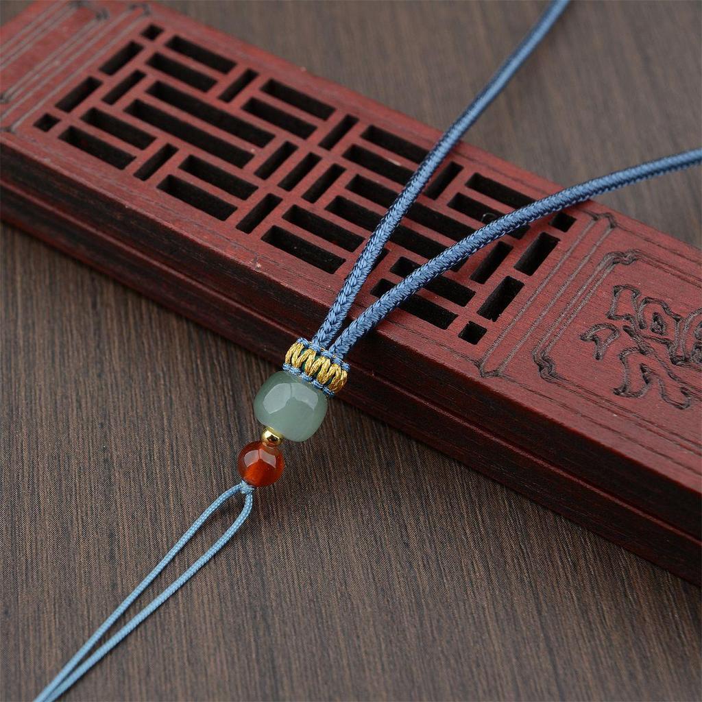 Emerald Jade Pendant Necklace Rope for Men and Women