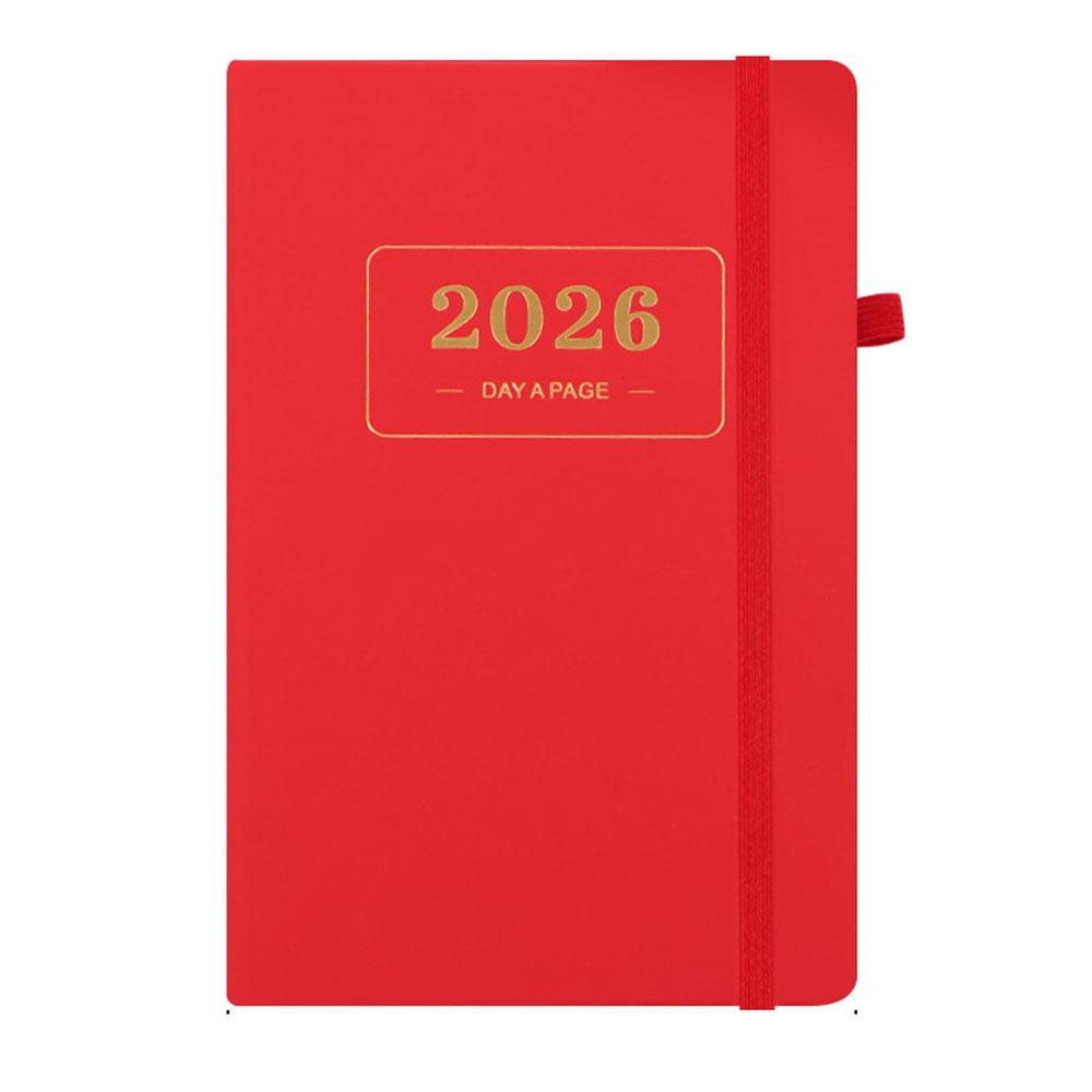 PU Leather 2026 Daily Planner 2026.1.1-2026.12.31 Calendar Book Portable Agenda Notepad  Office