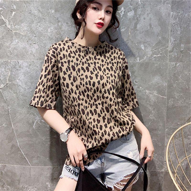 Fashion O-Neck Printed Short Sleeve Leopard T-Shirt Women's Clothing Summer New Loose All-match Tops Casual Tee Shirt
