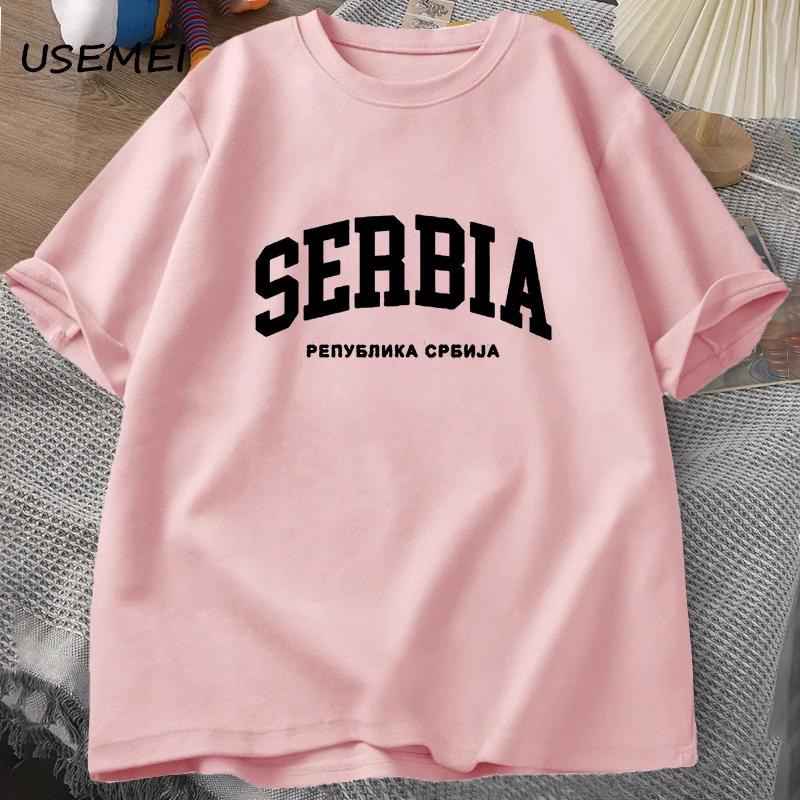 Republik Serbien T-Shirt Herren Sommer Baumwolle Kurzarm SERBIEN T-Shirt Harajuku Unisex T-Shirt Herrenbekleidung Bedrucktes T-Shirt Tops