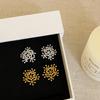 Silver needle round ball fireworks earrings temperament cold wind stud earrings niche fashion personality versatile earrings women