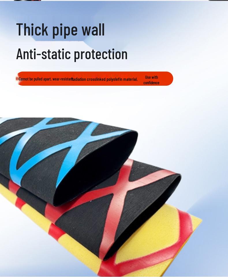 Two-Color Heat Shrink Tubing, 1m: Fishing Rod & Gear Handle Cover, Anti-Slip & Insulating Sleeve.