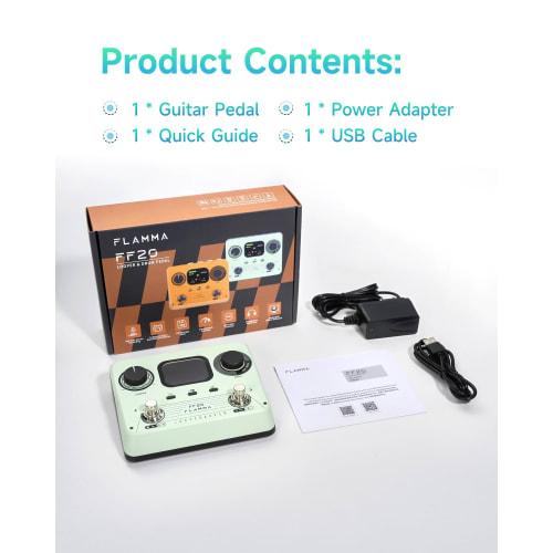 FLAMMA FF20 Looper Pedal Drum Machine with Screen, 300 Minutes of Recording Time, 220 Drum Grooves, 100 Loop Slots, Time Stretching, Auto Record, USB