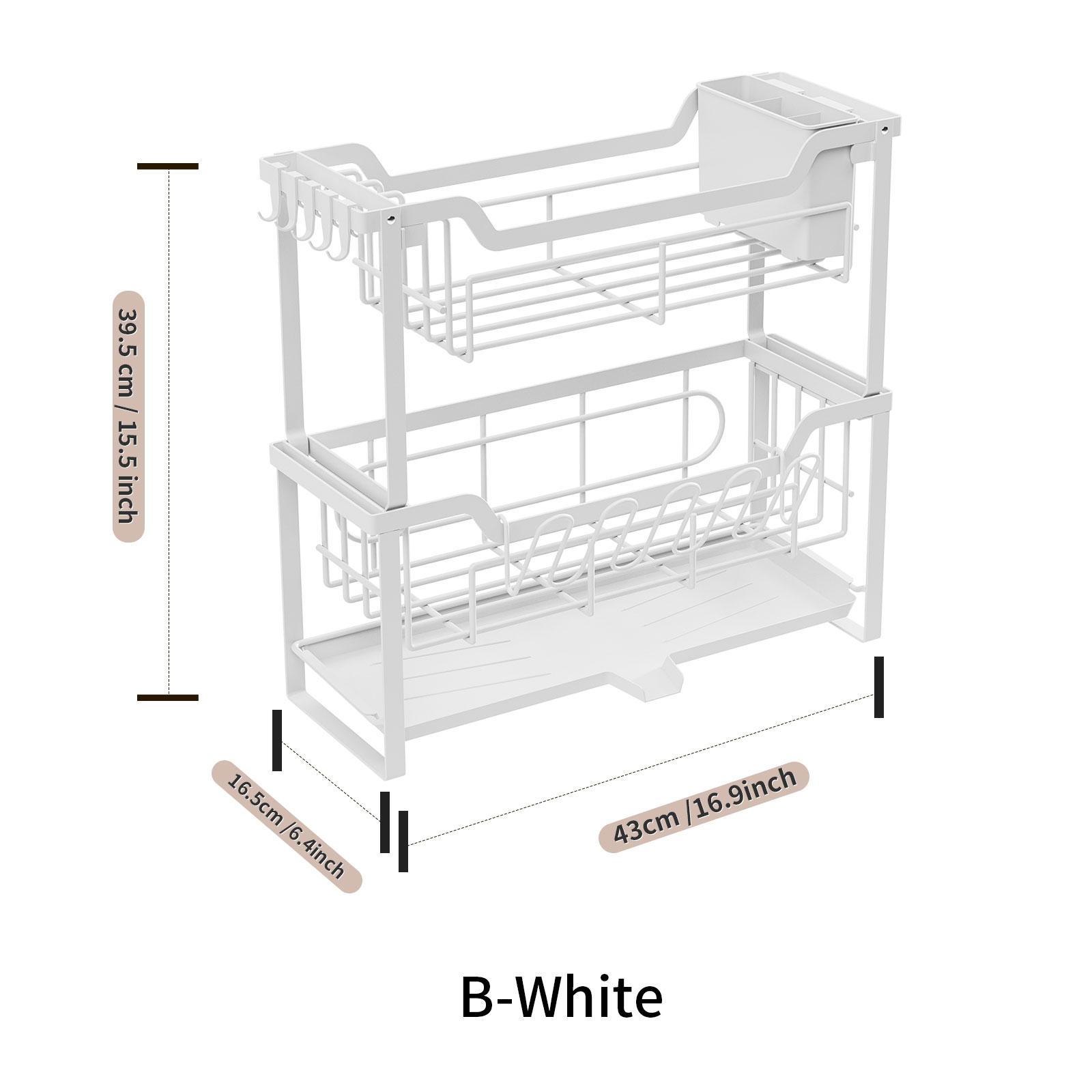 

Подставка для сушки посуды, двухъярусная кухонная сушилка для посуды с крылом для сушки посуды, кухонная подставка для посуды на столешнице, держатель для хранения столовых приборов