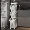 Narrow Slim Laundry Basket for Small Spaces, Foldable Dirty Clothes Hamper with Handles, Space Saving Vertical Storage