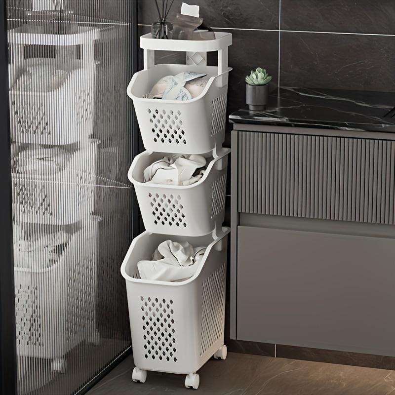 

Narrow Slim Laundry Basket for Small Spaces, Foldable Dirty Clothes Hamper with Handles, Space Saving Vertical Storage белый